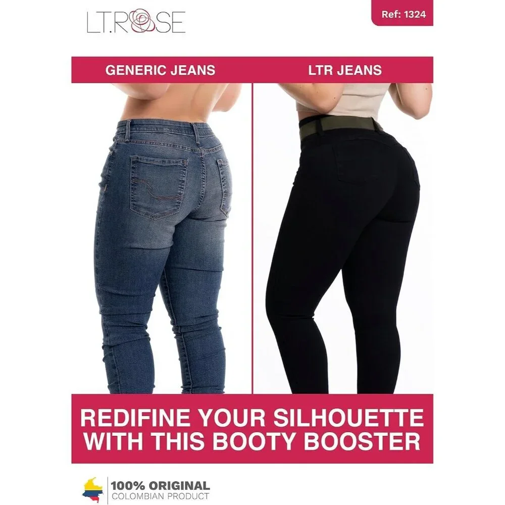 High Waisted Colombian Butt Lift Jeans Women Tummy Control Denim - Picture 4 of 5